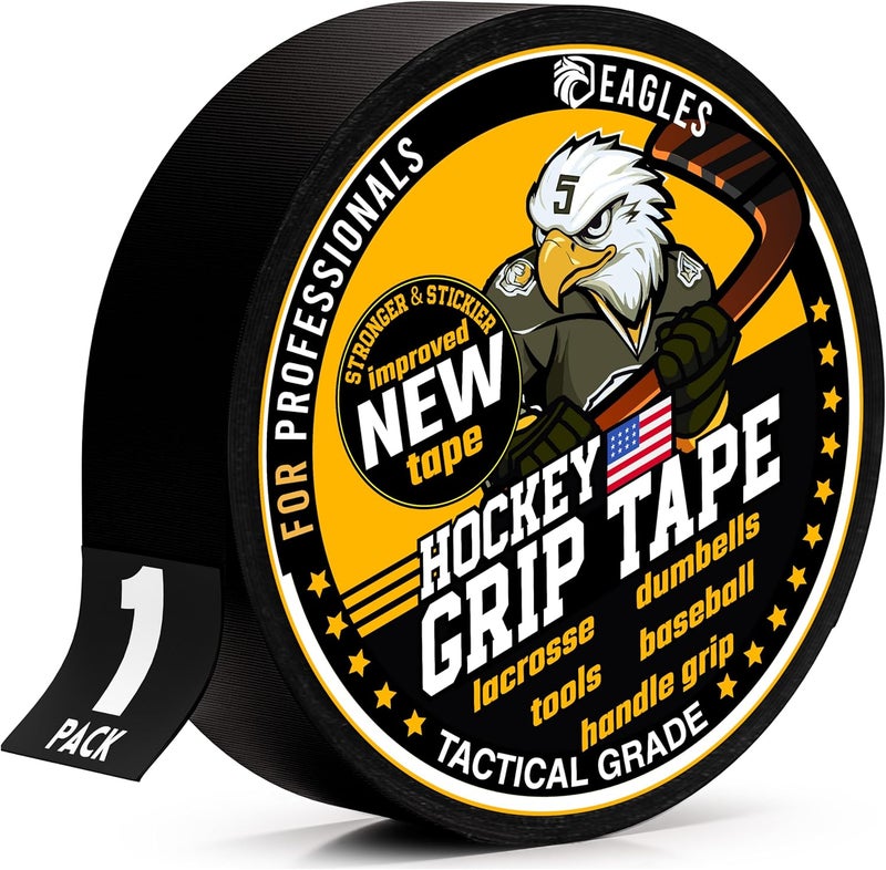 Eagle's Hockey Tape Multipurpose Cloth Tape Roll for Lacrosse Baseball & Softball Bats, Rackets, Pullup Bars, Gardening Tools, Sports Gift Perfect for Wrist, Ankle, Foot, Knee and Hand Taping - Image 1